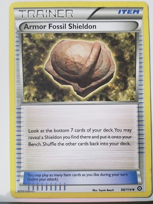 Armor Fossil Shieldon 98/114 - PL - XY Steam Siege Pokemon Card $2 Flat Shipping