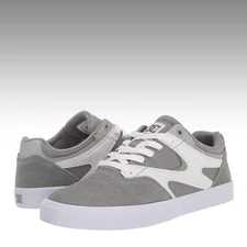 DC SHOES KALIS VULC GREY WHITE SIZE 12 MEN'S SKATE SHOES