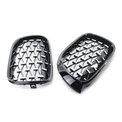 Front Kidney Grille Grill Diamond Meteor Style For 2014-2017 BMW X4 F26 X3 F25 - Picture 5 of 11