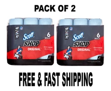Scott Shop Towels, 6 Rolls, 55 Sheets Per Roll PACK OF 2