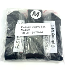 3 Pack Fastomy non-slip Medium Black Ostomy Belts FITS 28"-34"