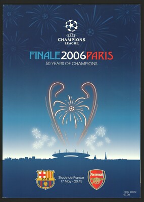 CHAMPIONS LEAGUE FINALE 2006 Offizielles Programm Barcelona - Arsenal MESSI +...