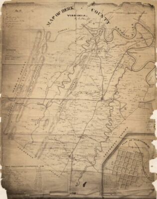 18'' x 24'' 1847 Map of Berk[eley] County, Virginia - Relief shown by hachures