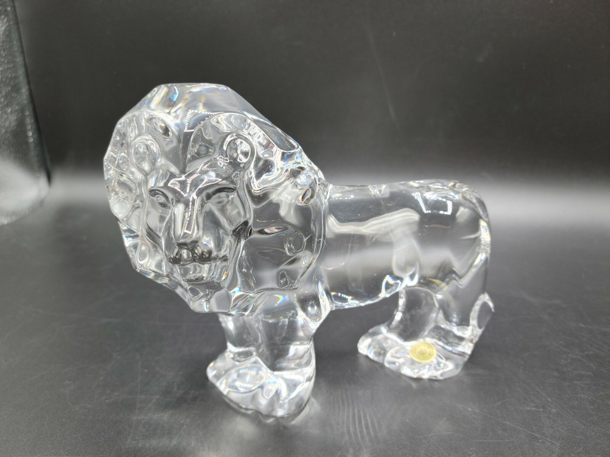 Val Saint Lambert てんとう虫型　ガラス置物 Val St Lambert Crystal Lion, Made In Belgium Large 6