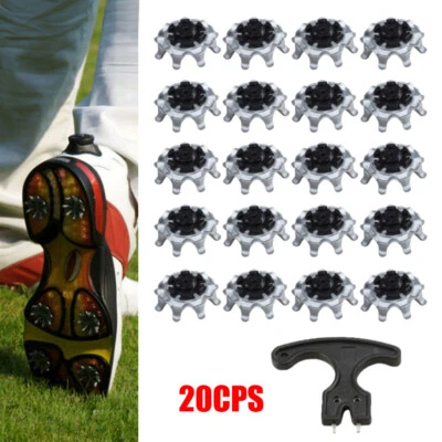 MARKENLOS 14/20 Stück Golfschuhe Spikes Stollen Fast Twist Softspikes Ersatz schwarz-grau