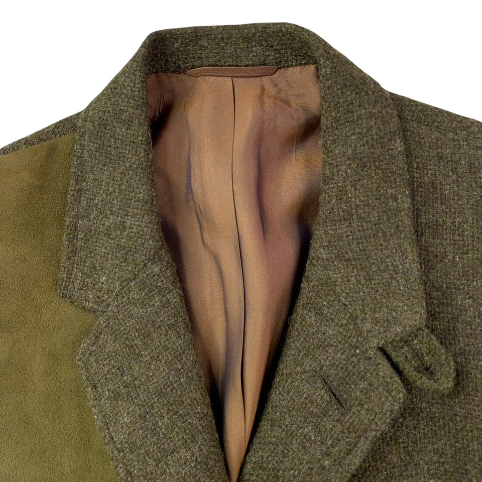 1950's 42 R Abercrombie & Fitch X Kilkar Tweeds Olive Green Knit Hunting Blazer - Image 2 of 4
