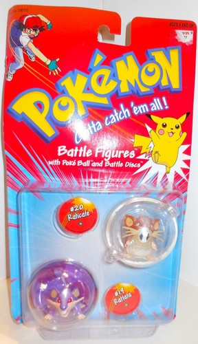 NEW NINTENDO POKEMON 1998 BATTLE DISC COMPETITION FIGURE #19 20 RATTATA RATICATE - Picture 2 of 9
