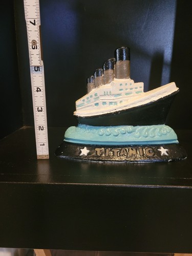 Vintage Ashley Belle Cast Iron Antique Titanic Ship Book End Door Stop - Picture 7 of 7