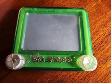 Ohio Art-Etch-A-Sketch-Travel-Green-6"Tall-6"Wide-Vintage-As Shown