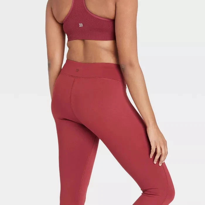 Women's Mid-Rise Capri Leggings XL (16) Cranberry Simplicity All