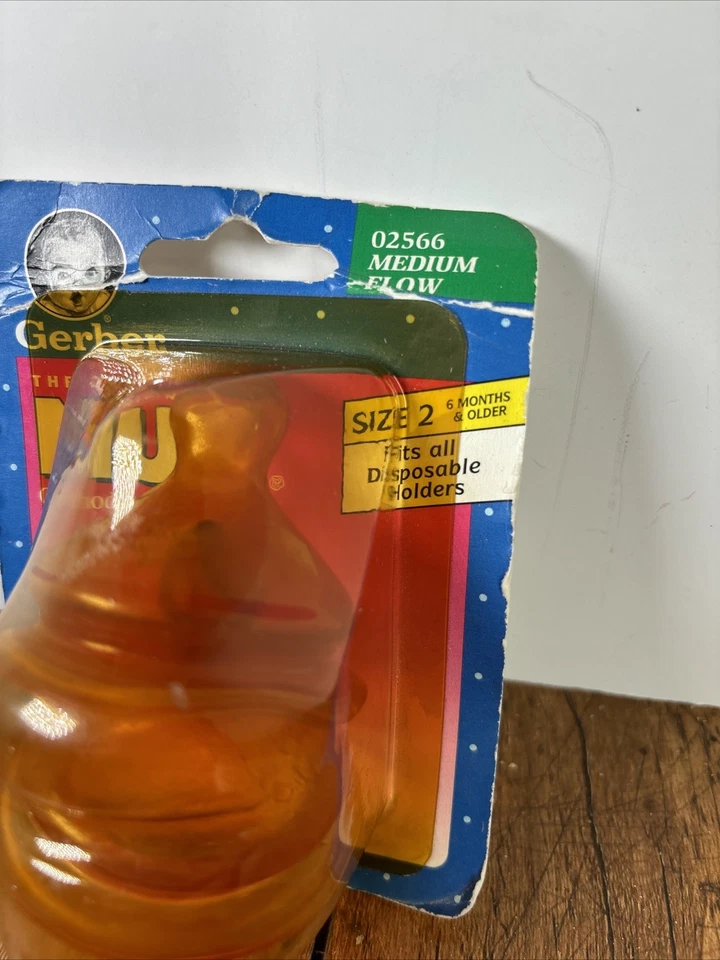 Vtg Gerber NUK Orthodontic Silicone Bottle Nipples Med Flow Size 2 6month NOS - Image 3 of 4