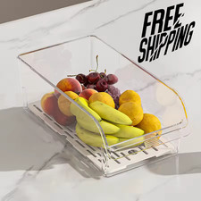 Clear Fridge Organizer Storage Bins for Fruit Vegetable Food Containers