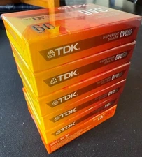 6 Mini DVC 60 Minute Tapes (5 TDK & 1 Sony) Digital Video Cassettes - New Sealed
