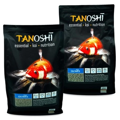 Koifutter TANOSHI Grower Plus 5 kg / 3 mm 6 mm ab 15°C Koi Wachstum Futter