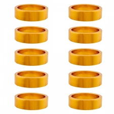Origin8 Alloy 1-1/8" x 10mm Headset Spacers - Lightweight Aluminum, Gold Finish