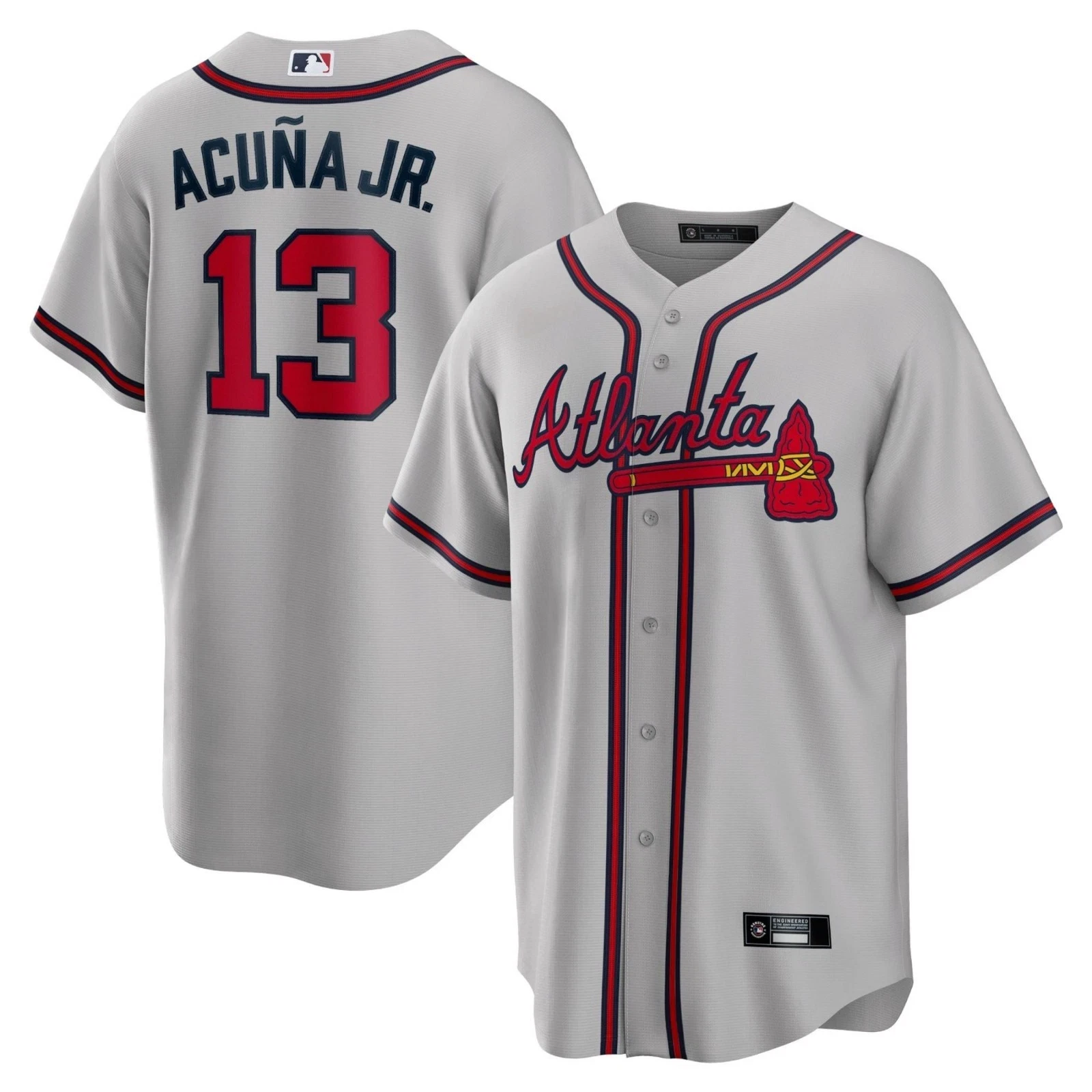 Bravess Men's/Youth  #13 Ronald Acuna Jr. Replica Player Name Jersey