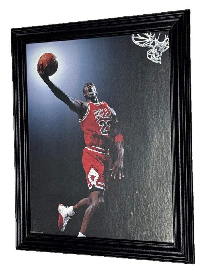 Vintage Michael Jordan “Air Jordan” Poster 1997 Black Framed 19.5” X 23.5” - Image 3 of 4