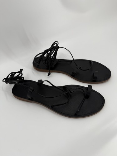 Sandalia con cordones Madewell The Carrie cuero negro gladiador para mujer talla 10 - Imagen 5 de 12