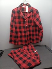 Women's 2-Piece Pajamas New With Tags Ekouaer Plaid Red black Size Small