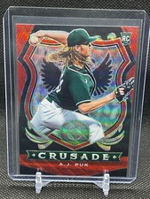 AJ Puk 2020 Panini Chronicles Crusade Ruby Wave /199 #20 Oakland Athletics RC