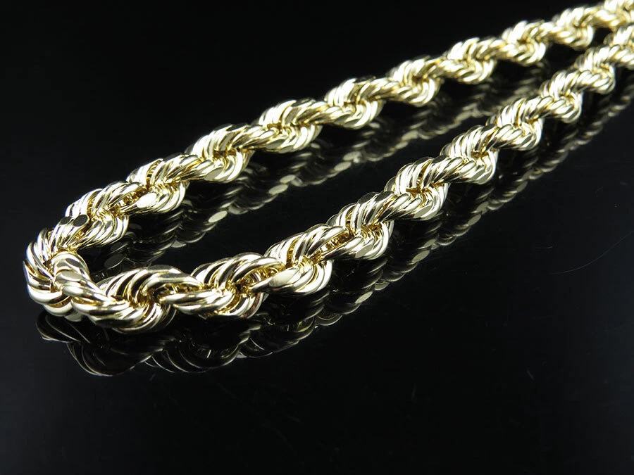 8mm 10k gold rope deals chain