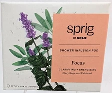 NEW KOHLER Sprig Clary Sage + Patchouli FOCUS Multi-Use Shower Infusion Pod