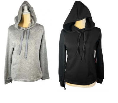 Brand New Women's Thrill 94 Side Laced Ruched Hoodie Gray, Black, Charcoal S/M/L