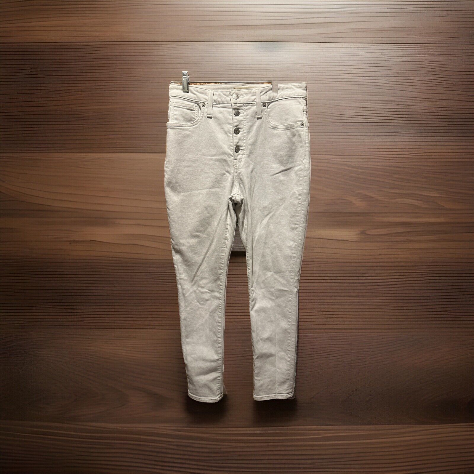 Madewell White Curvy High Rise Skinny Crop Button Fly Jeans Size 28