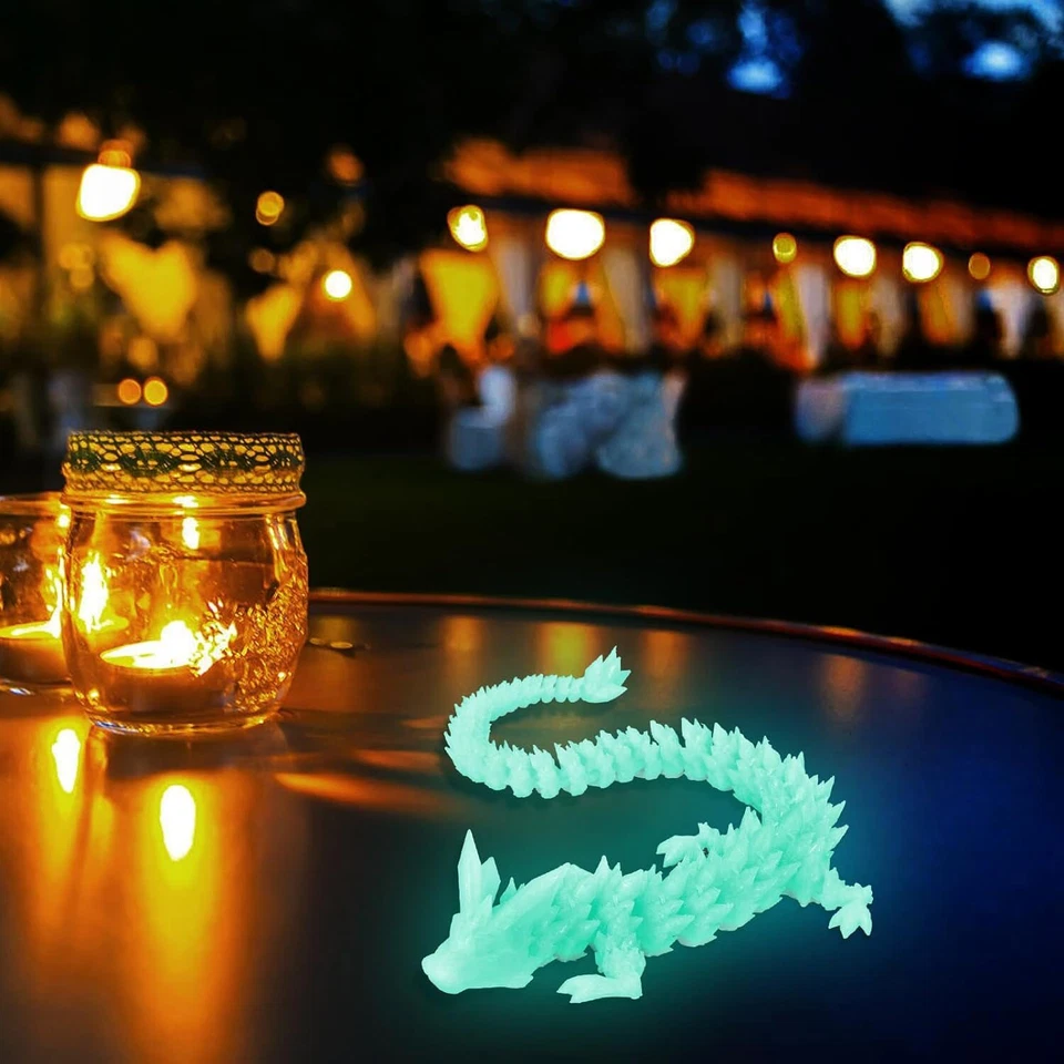 Dragão luminoso impresso em 3D articulado dragão inquietação brinquedos decoração de mesa para casa/escritório - Imagem 2 de 4