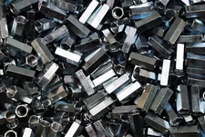 (150) Hex Coupling Nuts Fine 3/8-24 x 1/2 x 1-1/8 Threaded Rod Connector Zinc