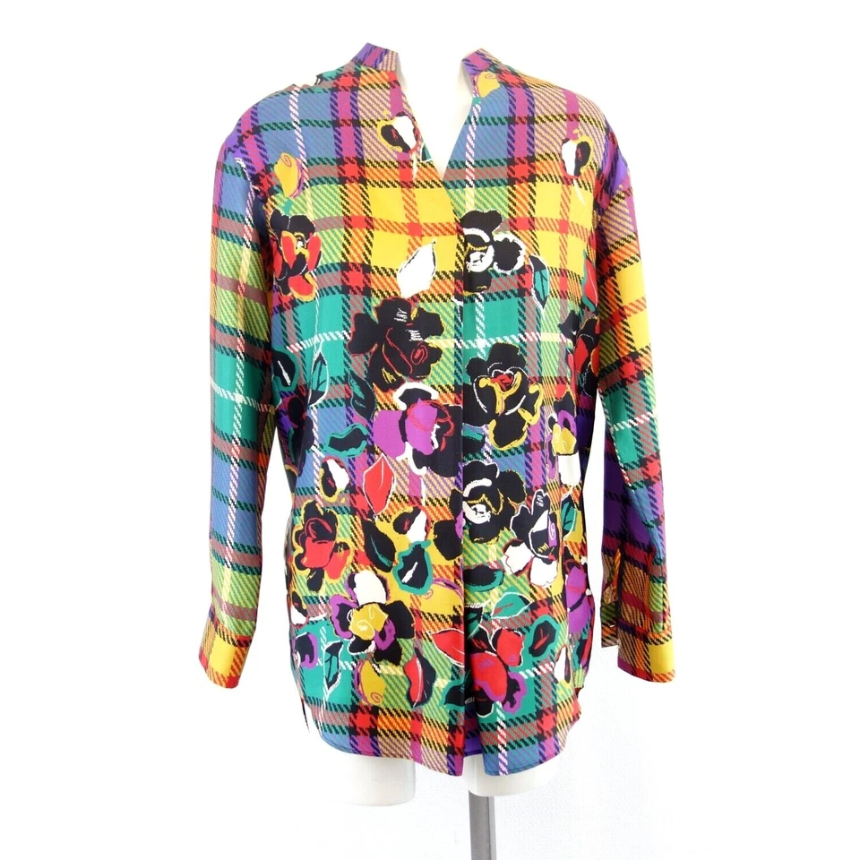 Bluse Bunt LE SARTE PETTEGOLE Damen Tunika Hemd Oberteil Shirt Seide Elegant Neu - Bild 2 von 4