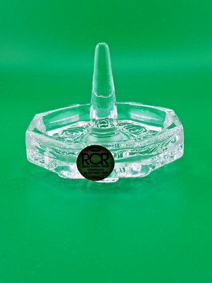 RCR Royal Crystal Rock Cristallo Embossed Roses Crystal Ring Trinket Holder