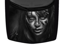 Zombie Face Undead Woman Grey Horror Hood Truck Wrap Vinyl Car Graphic Decal 