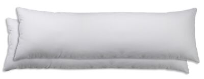 2er Pack Seitenschläferkissen Stillkissen Bezug 40x145 cm weiß Uni Baumwolle