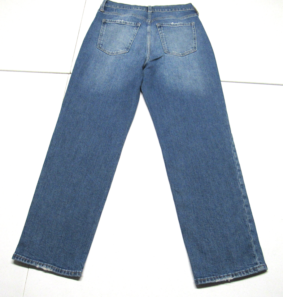 Women's Old Navy Sky Hi Straight High Rise Relaxed Fit Stretch Blue