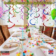 Swirl Decoration, 7pcs Hanging ceiling Spiral Decorations for Party Multicolour