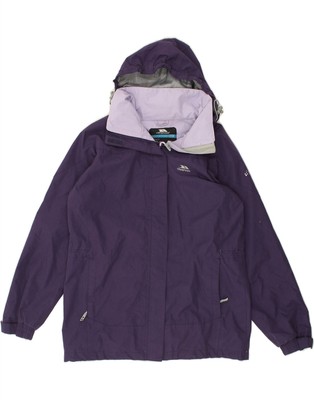 TRESPASS Womens Hooded Windbreaker Jacket UK 14 Medium Purple Polyester QB12