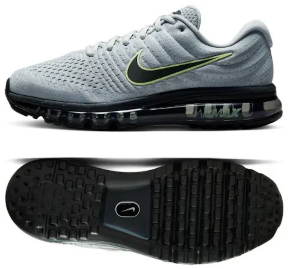 Nike Air Max 2017 Men\'s Running Shoes Grey Volt Size 8 849559-012 NIKE AIR MAX 2017 WOLF GREY BLACK VOLT 849559 012 sz 7.5 | eBay main image 3