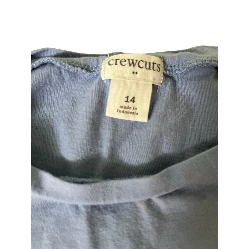 Crewcuts Factory Light Blue Sleeveless Top with Pink Trim, Size 14 - Image 2 of 4