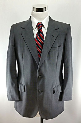 LANVIN Men s Two Button Gray Suit Jacket Size 42R Made In USA