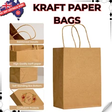 Shopping Retail Bags Kraft Brown Paper Bags with Handles Bulk Craft Merchandise