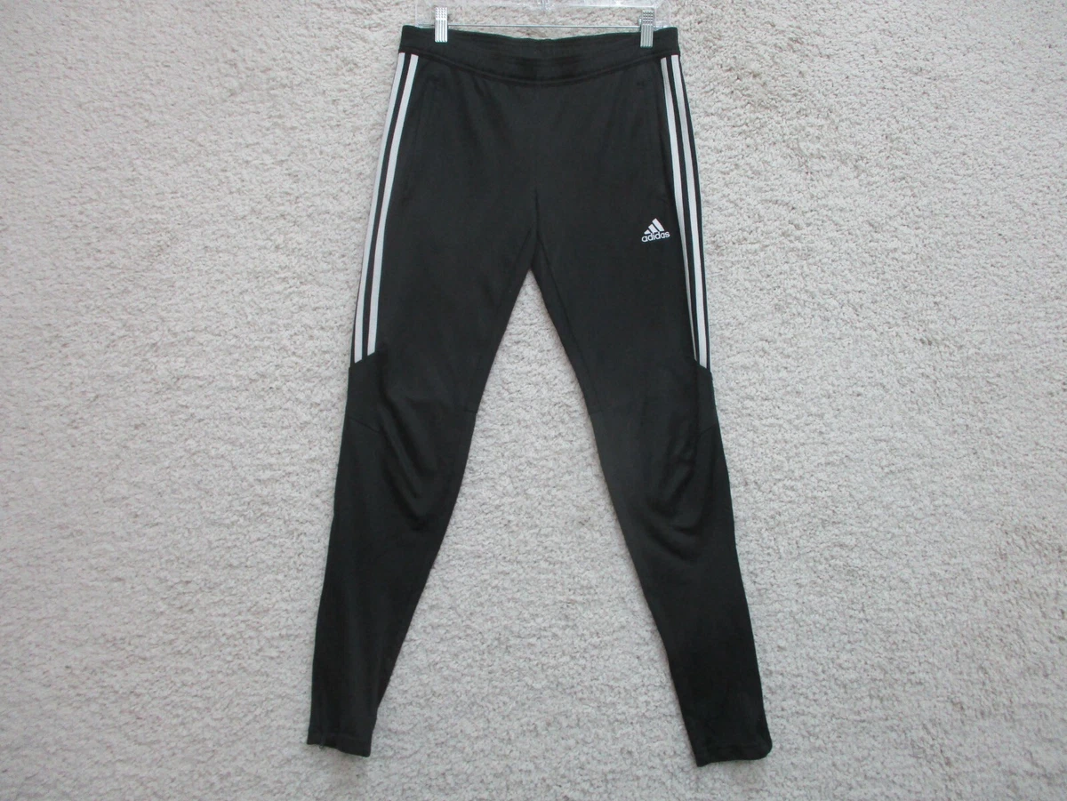 Adidas Pants Small Adult Black Joggers Track Ankle Zip Pockets Gym