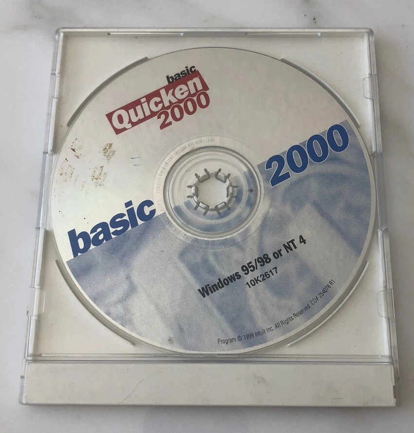 Quicken 2000 Basic Windows 95/98 Or NT 4  10K2617 1999 Intuit Original CD - Image 4 of 4