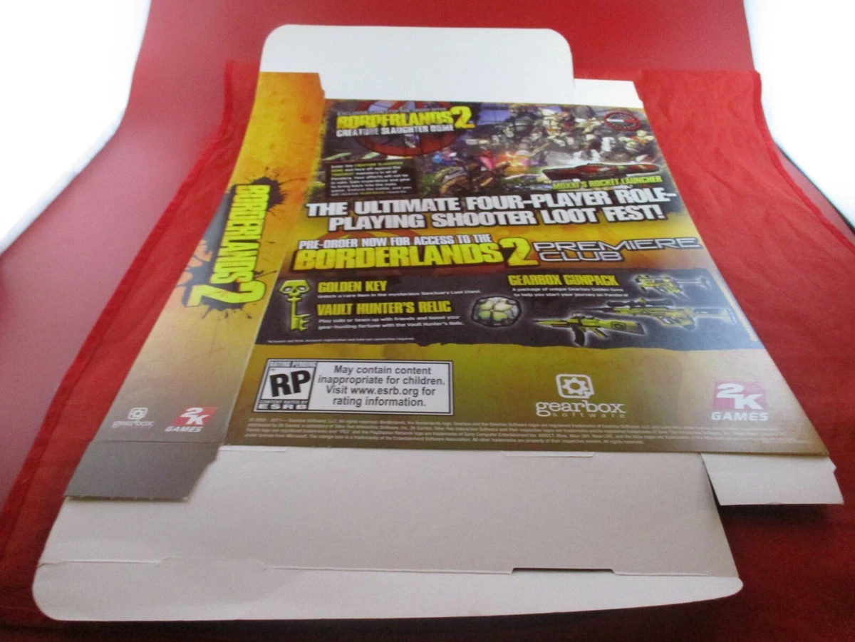 Borderlands 2 PS3 Playstation 3 PC Xbox 360 Promo Store Display LARGE Box