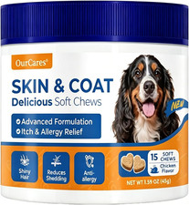 Omega 3 Fish Oil Soft Chews for Dogs   Allergy  Itch Relief, Skin and Coat Supp