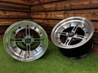 4X R15" 4x100 Work Equip 01 Style Black Polished Wheels: Fits Honda, Mazda, VW