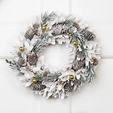 Northlight Frosted Pinecone and Pine Sprigs Artificial Christmas Wreath - 14" -