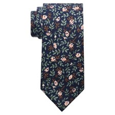 Floral Ties for Men Mens Floral Tie Cotton Neck Tie Skinny Pink Orange Flower