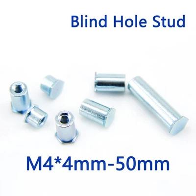 M4 Blind Hole Self Clinching Studs Carbon Steel Zinc Plated Press Fit Standoff - Image 1 of 4