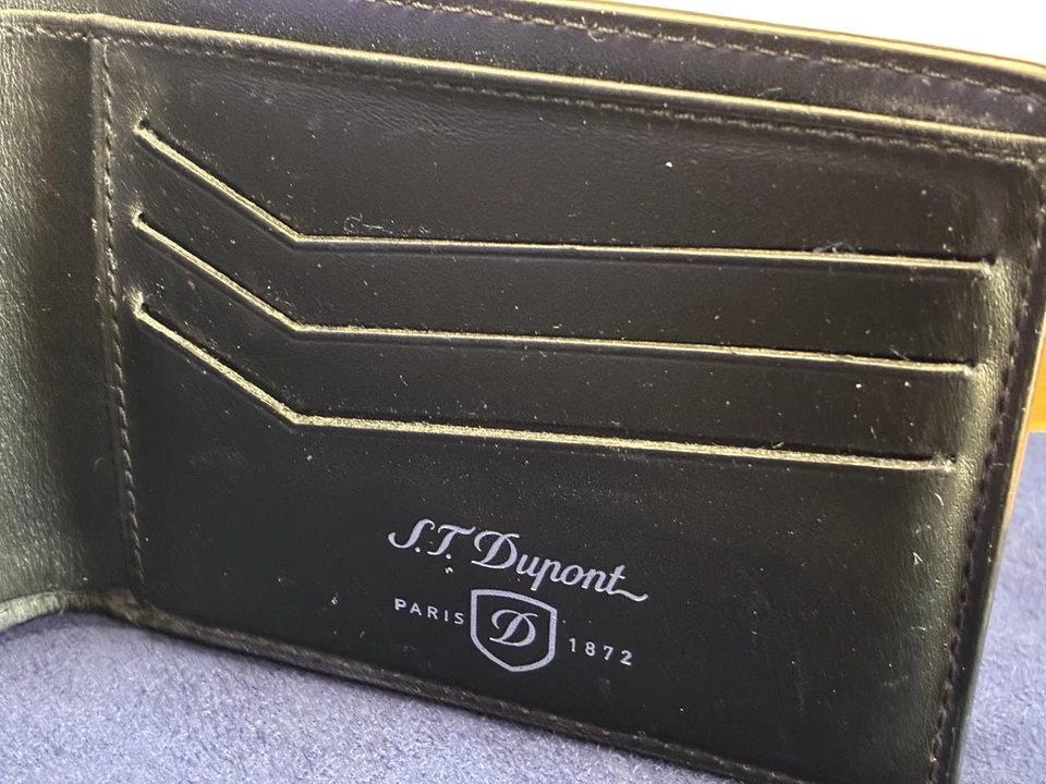 USED ST Dupont Mens Wallet 170401DC Defi Perforated 6 Card Black Leather Wallet - image 4 of 4